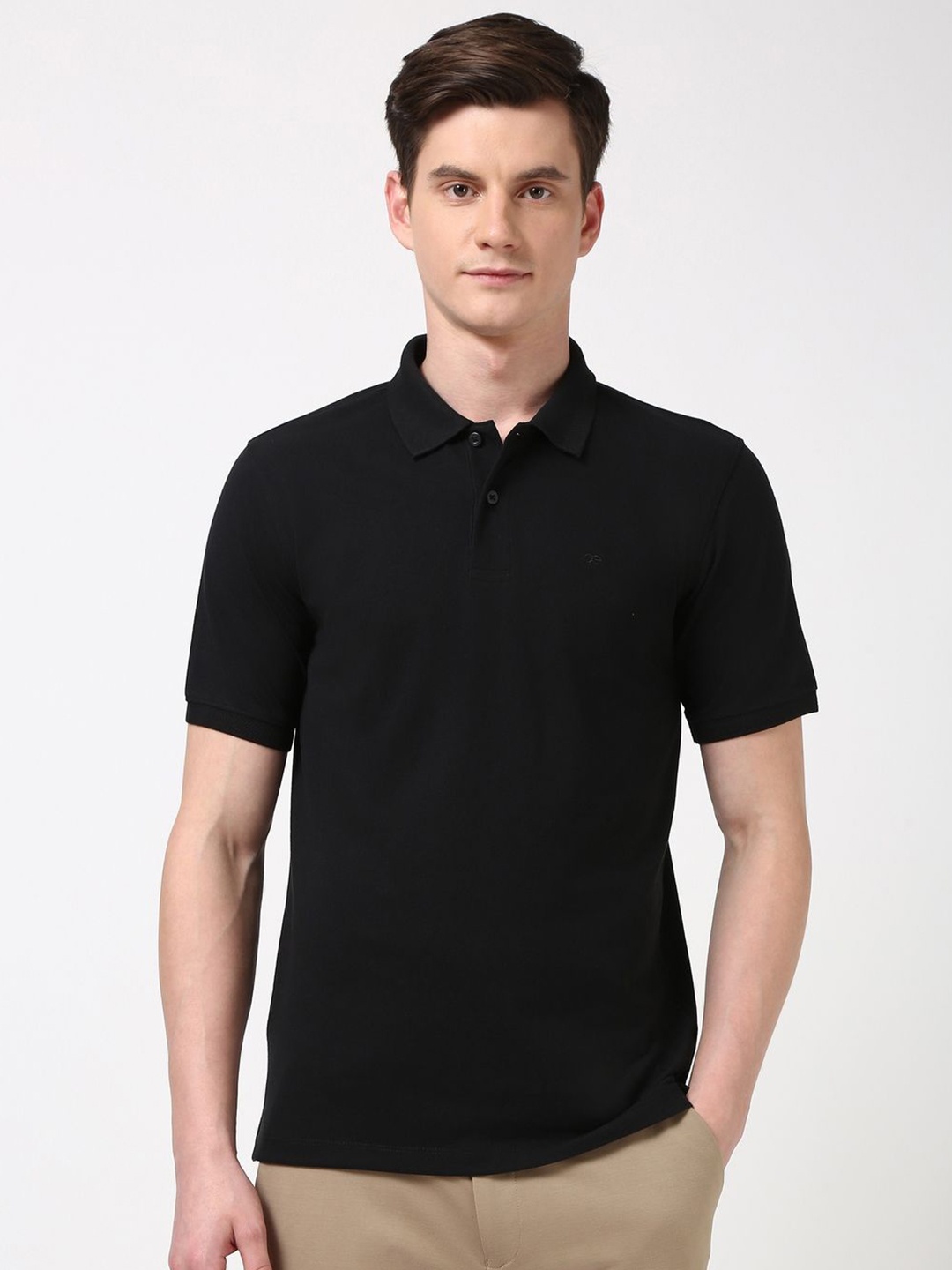 

Peter England Men Polo Collar T-shirt, Black