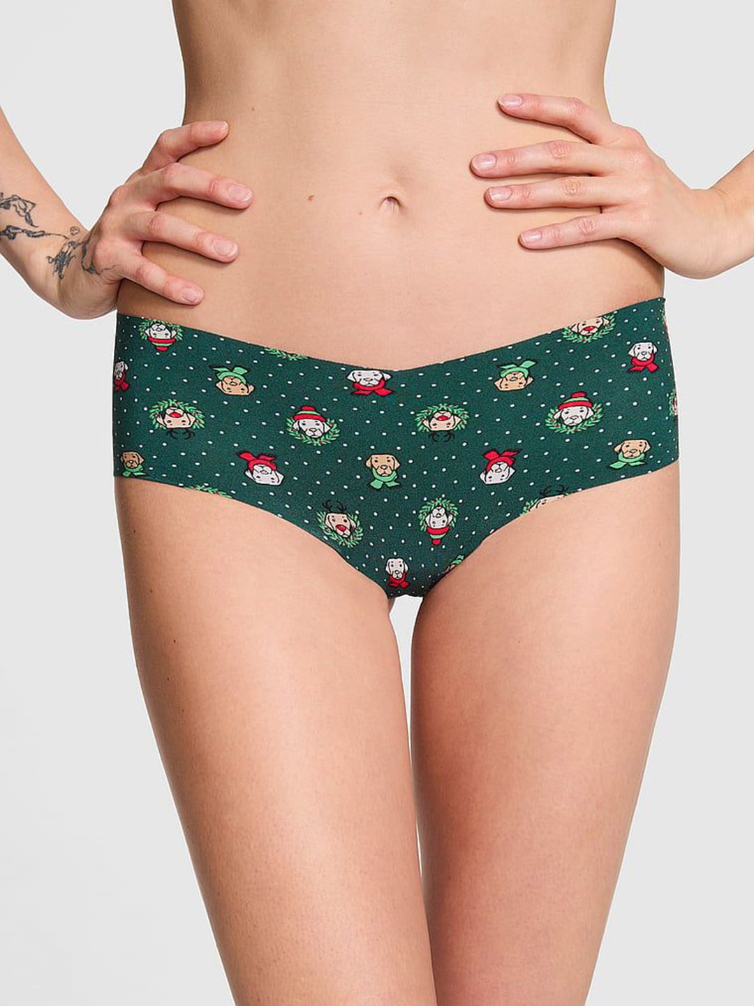 

Victoria's Secret Women Printed Low-Rise Seamless Basic Brief 1124671871NB, Green