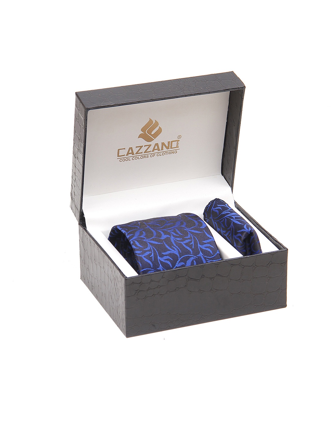 

Cazzano Men Accessory Gift Set of Tie And Pocket Square, Blue