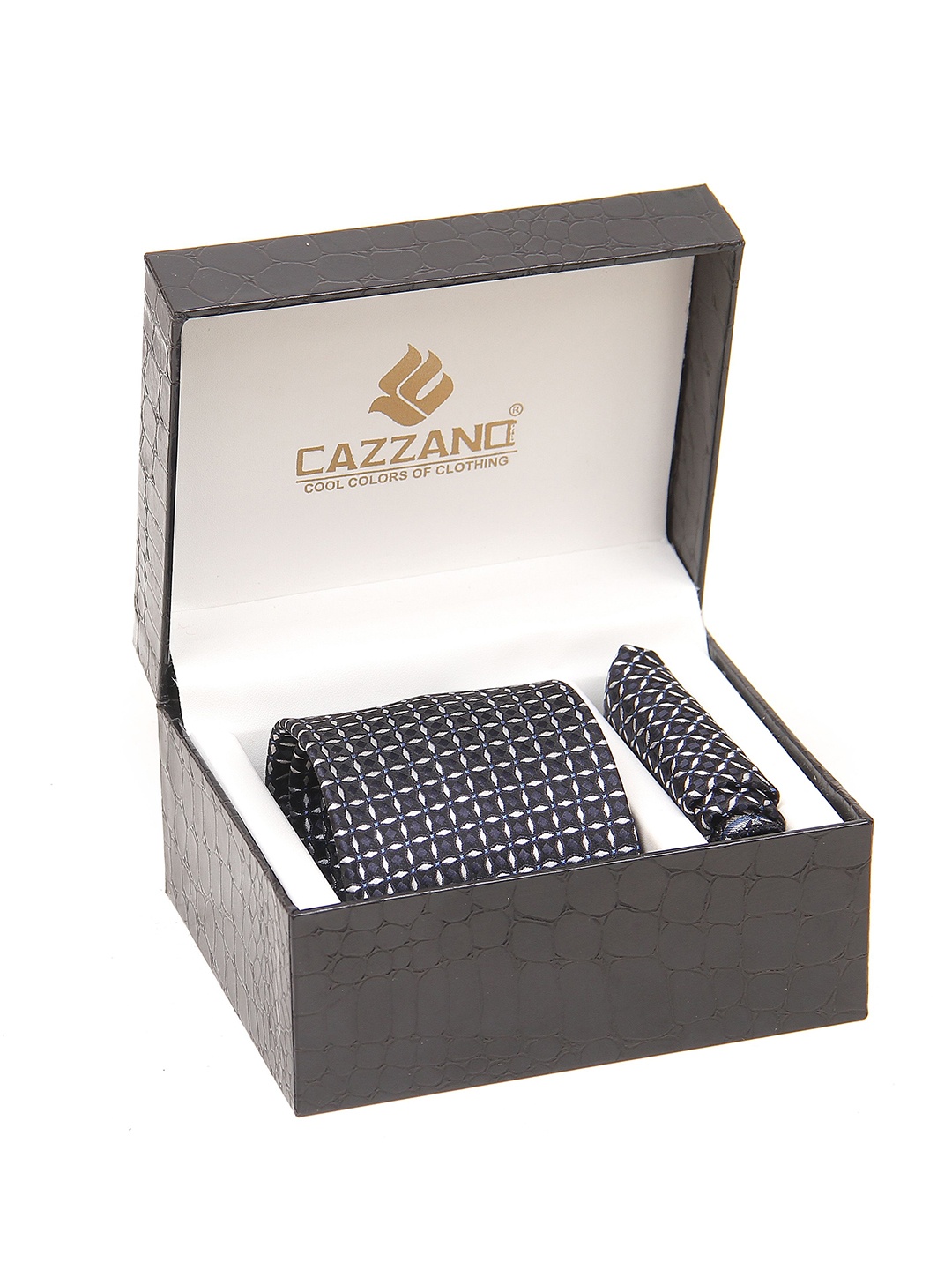 

Cazzano Men Accessory Gift Set Of Tie and Pocket Square, Blue