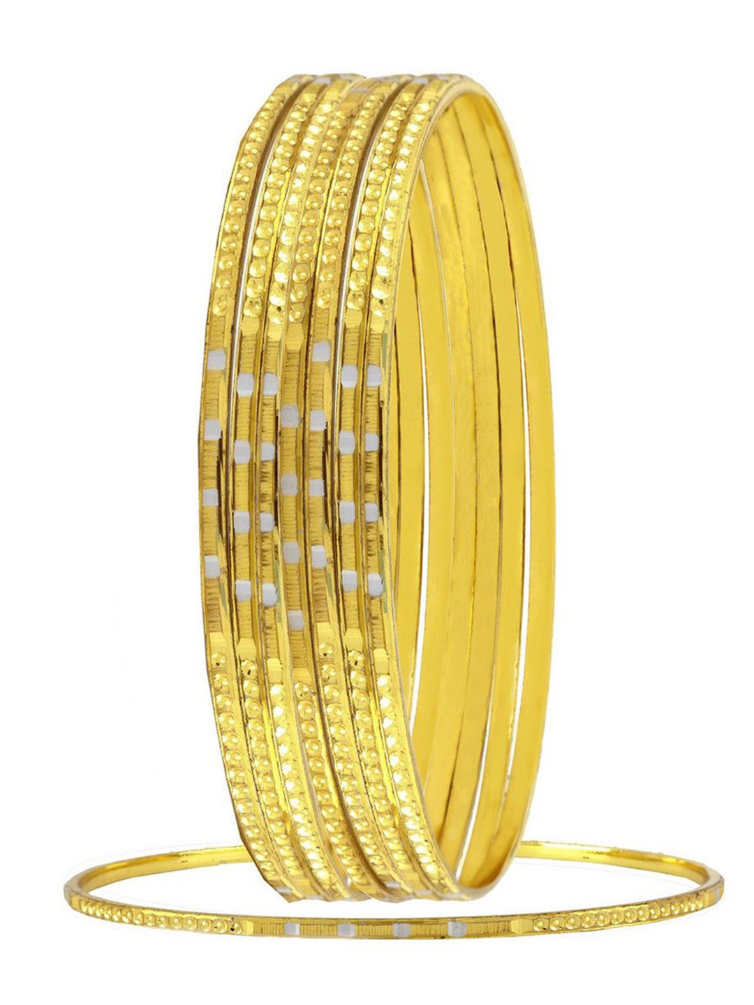 

ZIVOM Gold-Plated & Rhodium-Plated Set Of 8 Bangles