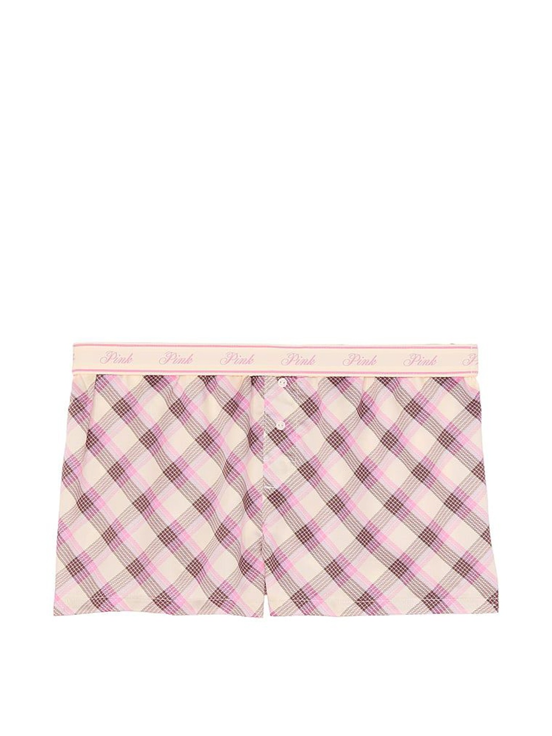 

Victoria's Secret Women Checked Lounge Shorts, Pink