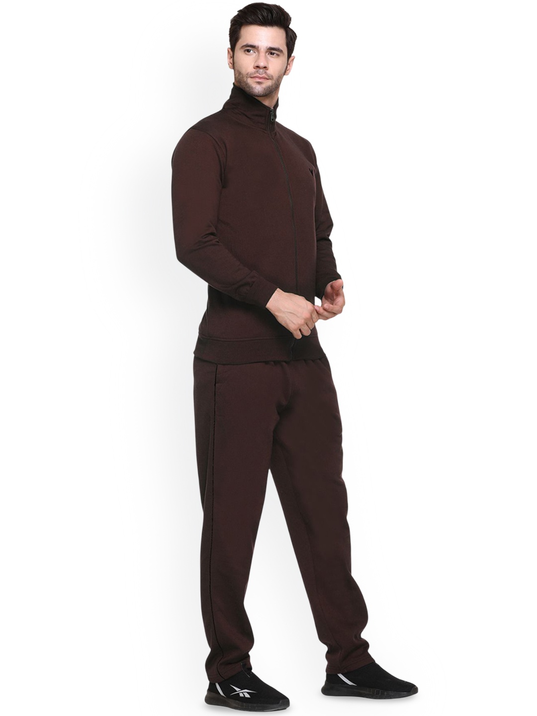 

GODFREY Men Polo Collar Mid Rise Tracksuit, Brown