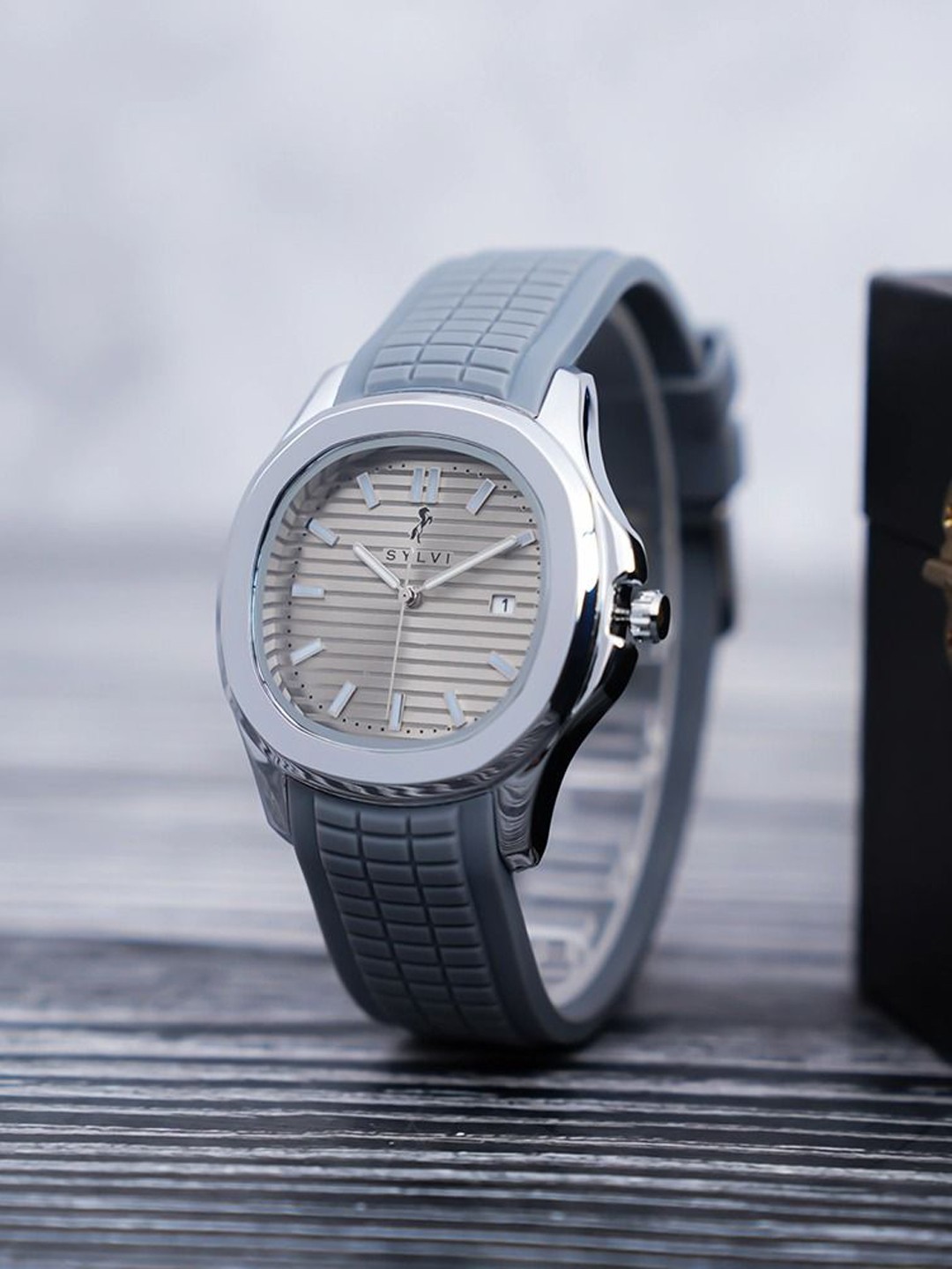 

Sylvi Men Patterned Dial & Straps Analogue Multi Function Watch NIC-Grey-Silver-Grey