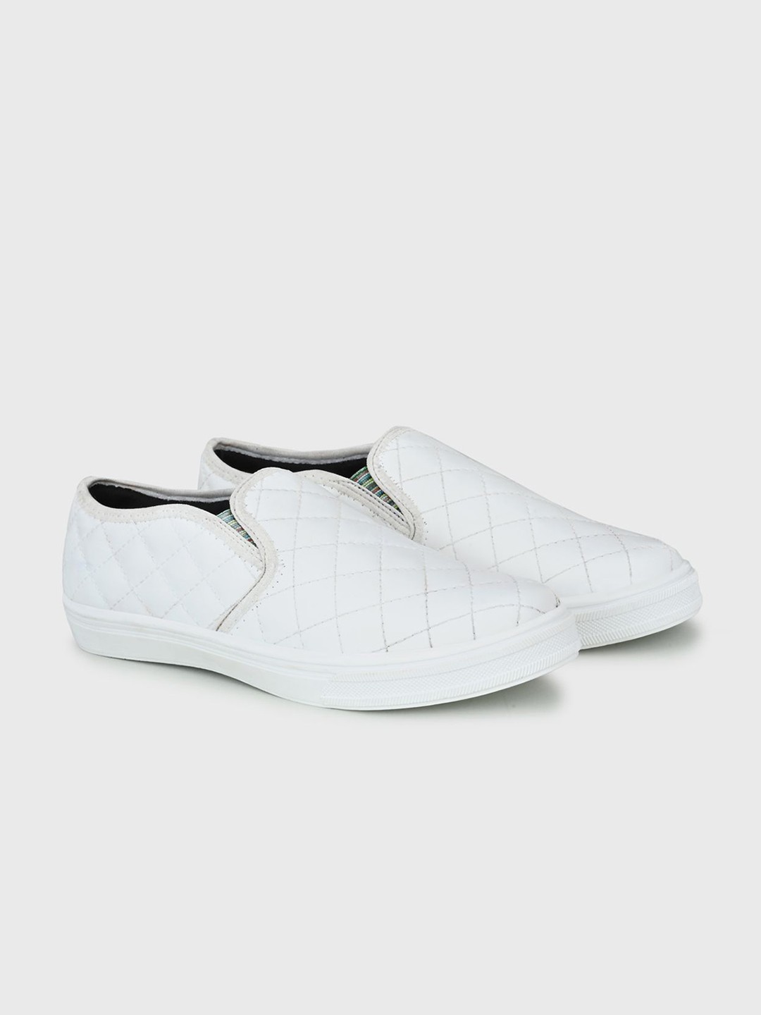 

LeatherKraft Men Round Toe Slip-On Loafers, White