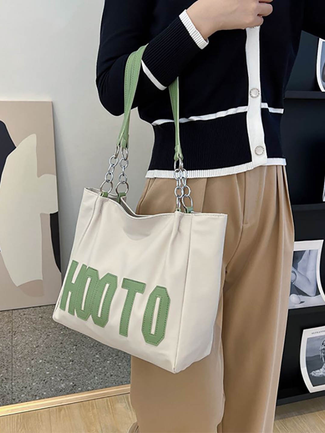 

StyleCast x Revolte Printed PU Shopper Handheld Bag, Green