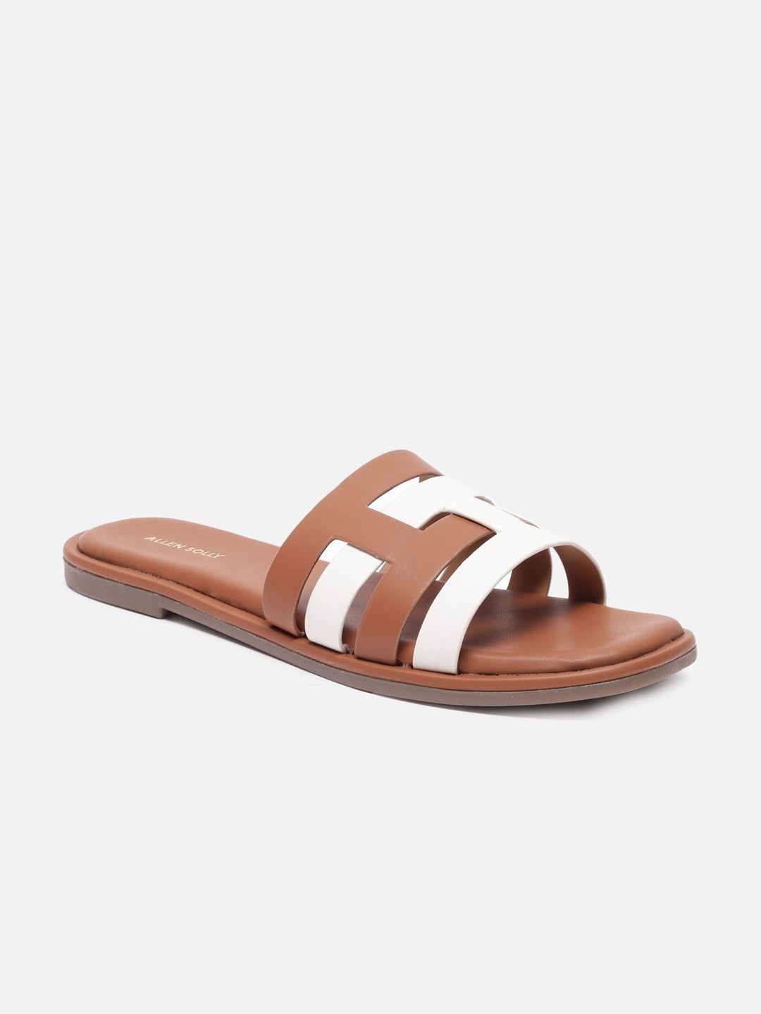 

Allen Solly Woman Color-Block Mid-Top Open Toe Flats, Brown