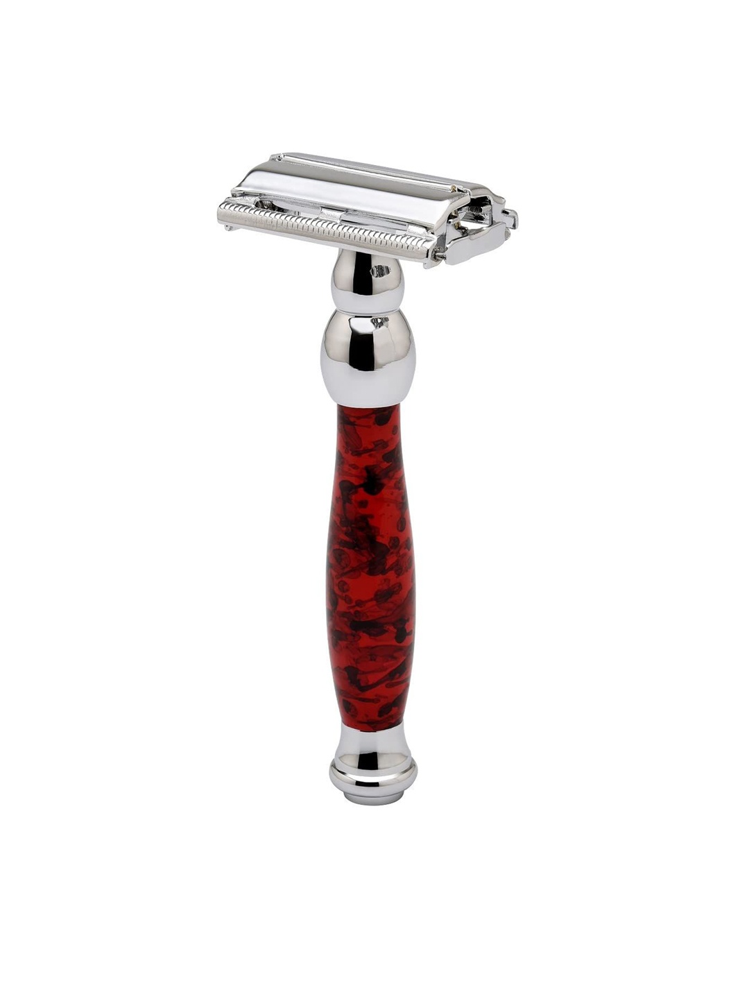 

Pearl Double Edge Butterfly Safety Razor, Red