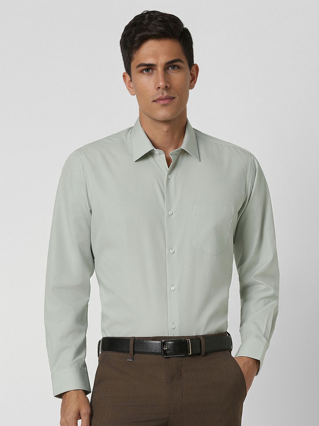 

Van Heusen Men Opaque Casual Shirt, Olive