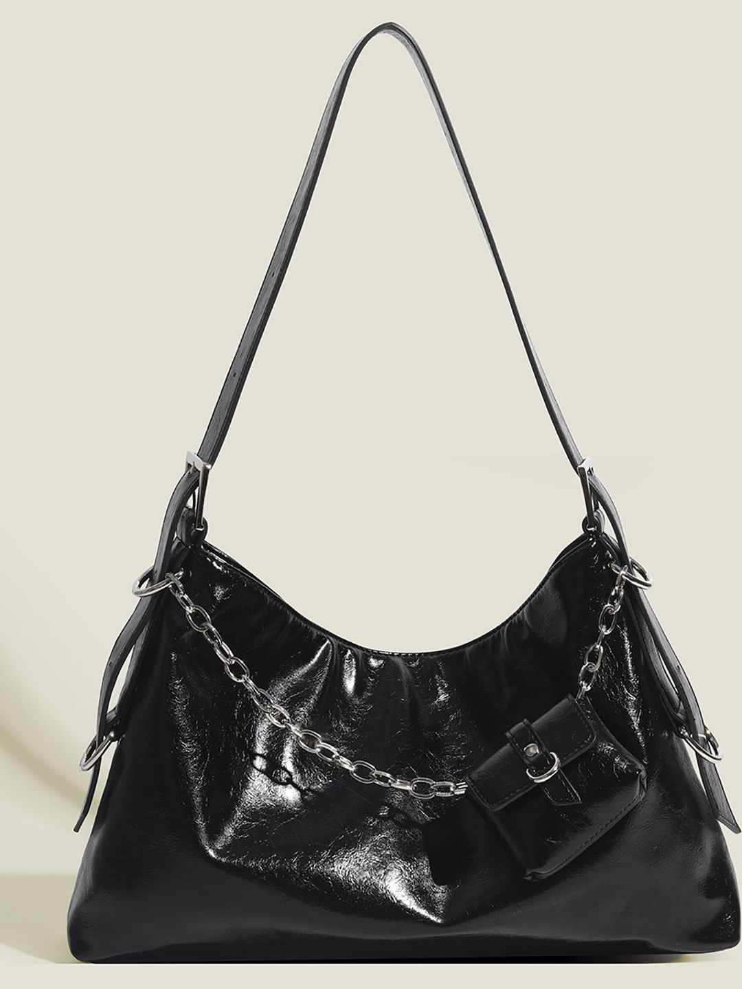 

StyleCast x Revolte PU Hobo Bag, Black