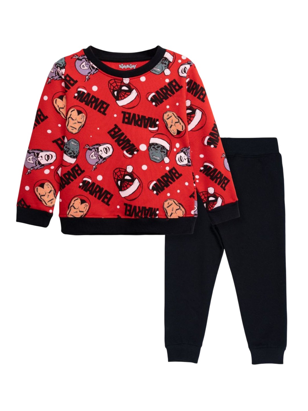 

TuddyBuddy Printed Sweatshirt With Joggers, Red