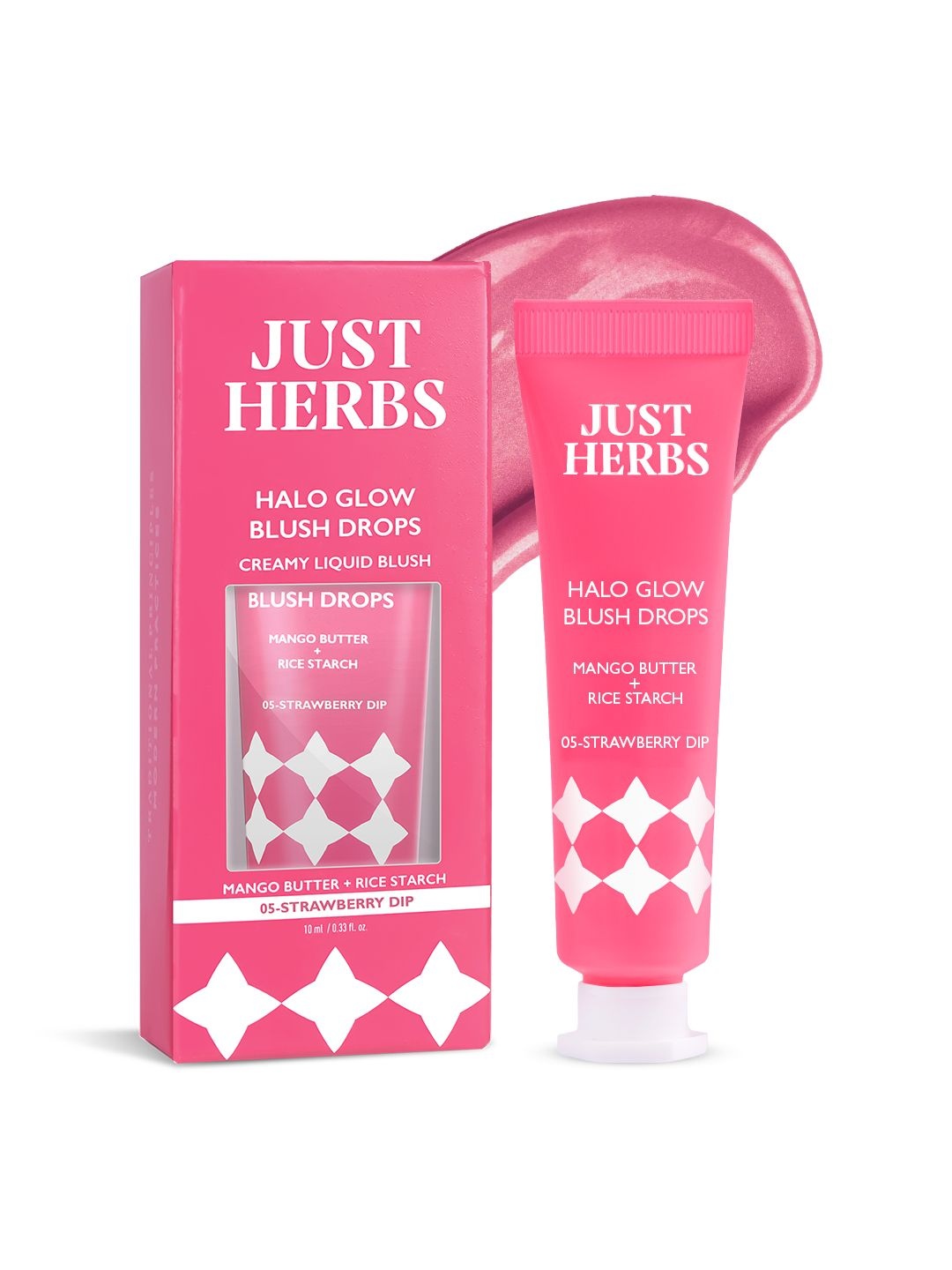 

Just Herbs Halo Glow Blush Drops with Mango Butter & Rice Starch 10ml - Strawberry Dip 05, Pink