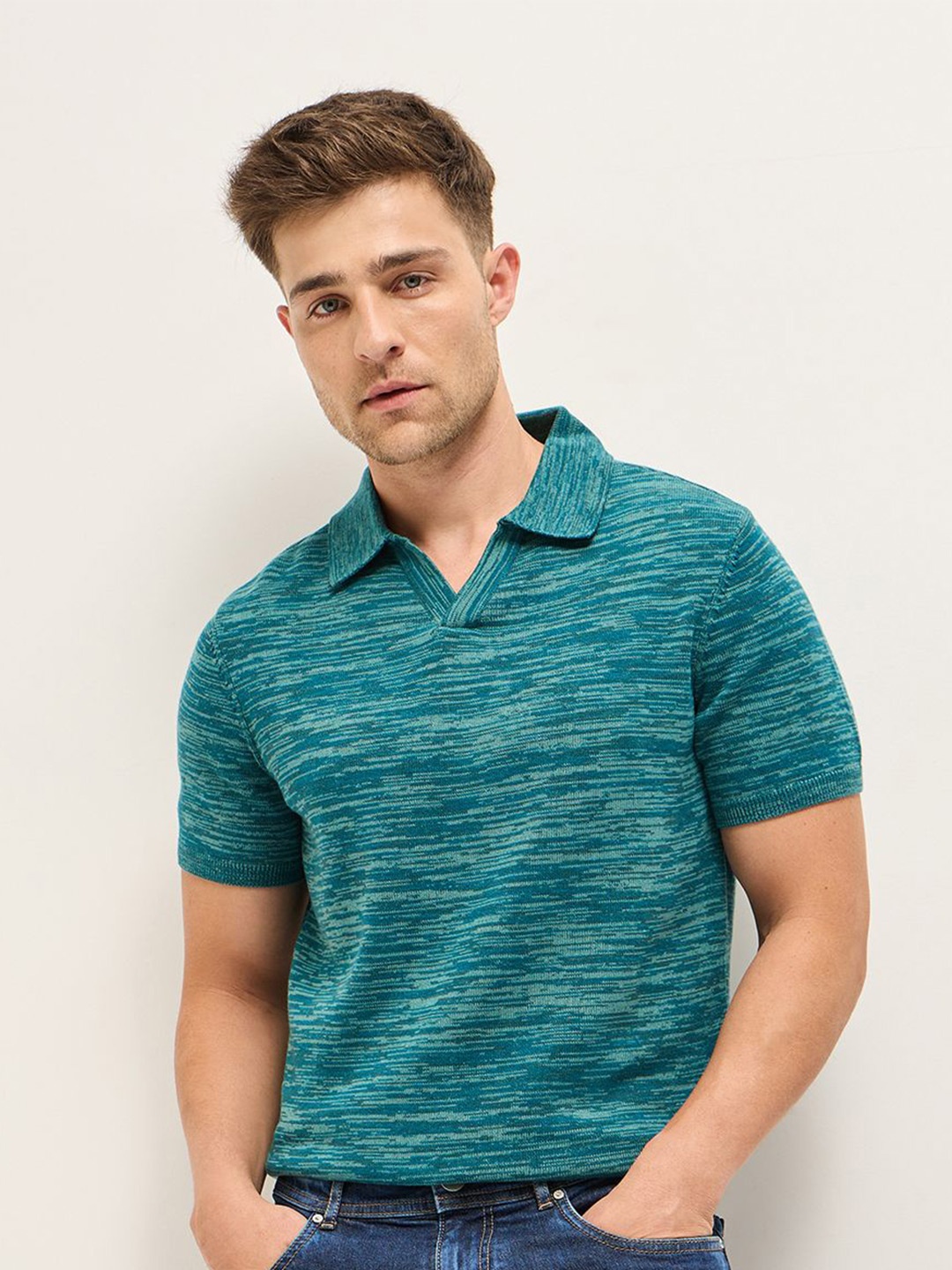 

THE BEAR HOUSE Men Polo Collar T-shirt, Multi