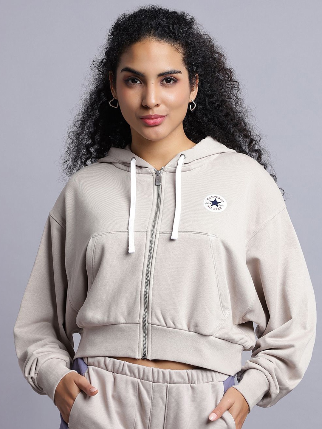 

Converse Women Retro Full-Zip Hoodie, Beige