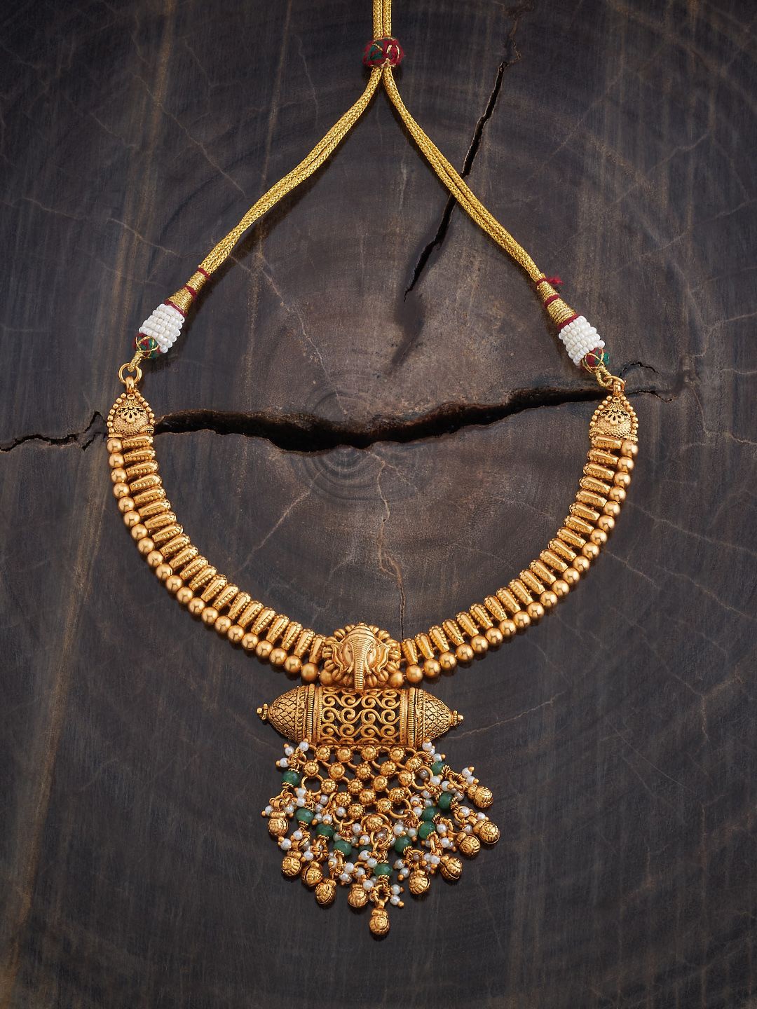 

Kushal's Fashion Jewellery Gold-Plated Antique Necklace
