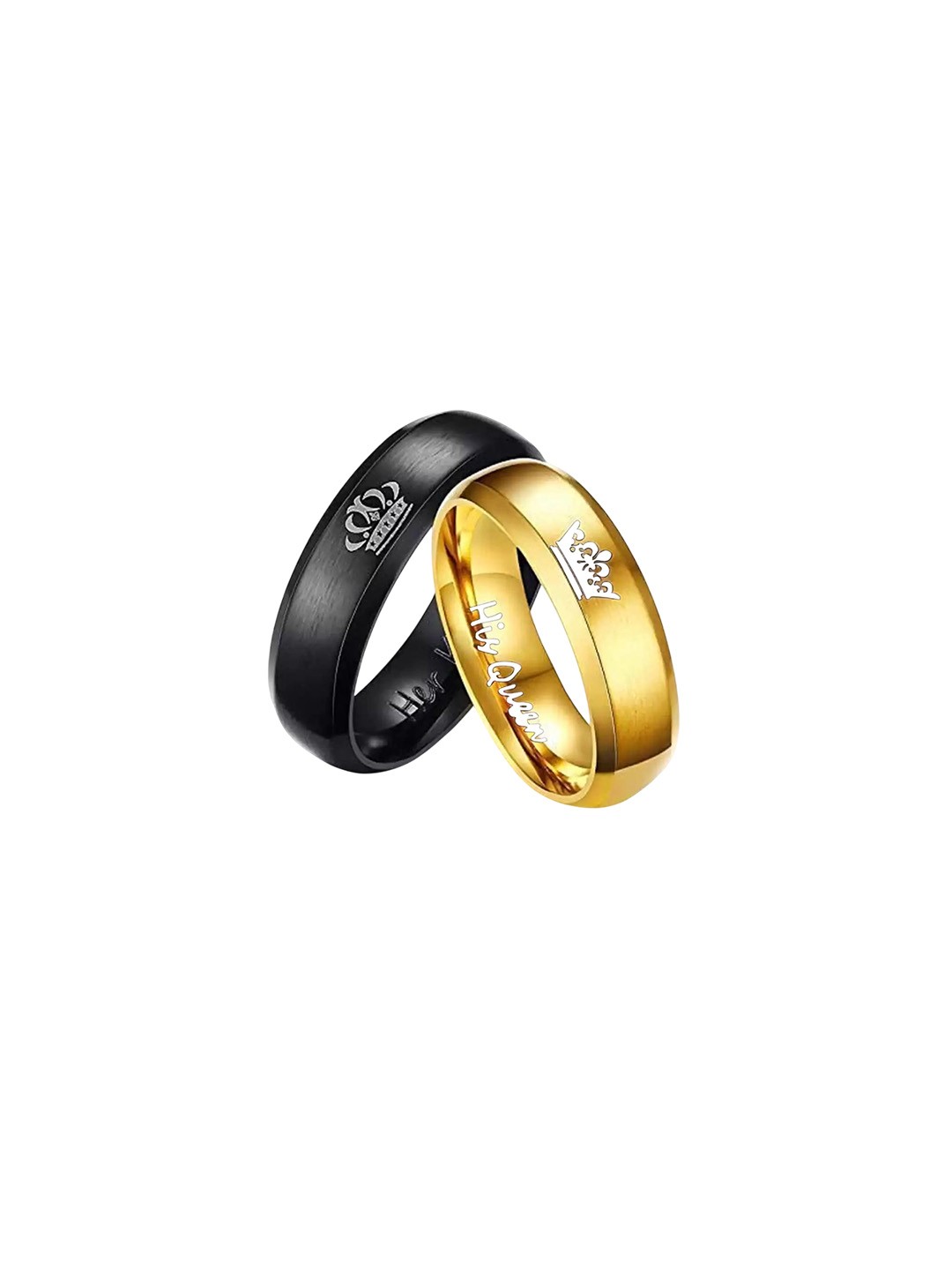 

Lila Set Of 2 King Queen Finger Ring, Black