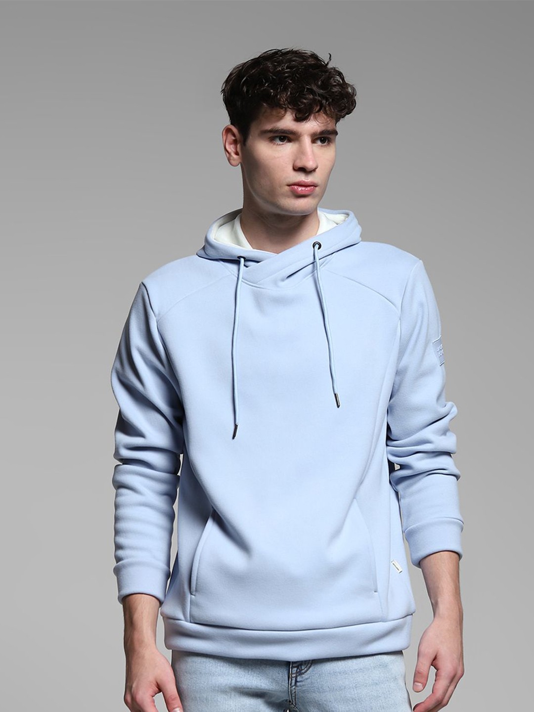 

Jack & Jones Men Solid Hooded Sweatshirt, Blue