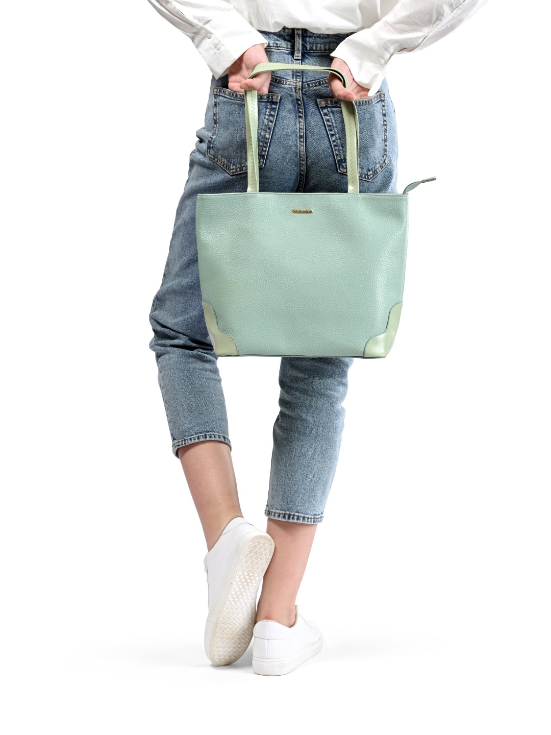 

Fastrack Oversized Bucket Tote Bag with Tasselled, Green