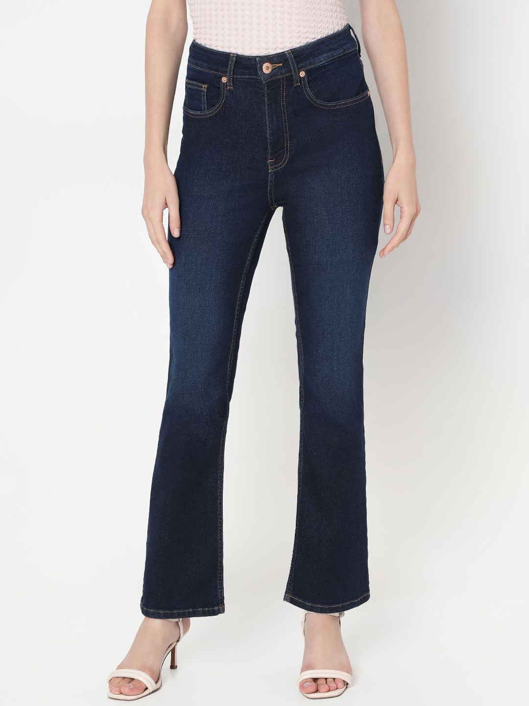 

Vero Moda Women Bootcut High-Rise Light Fade Jeans, Blue