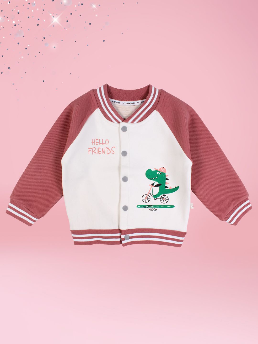 

CUTECUMBER Girls Colourblocked Fleece Open Front Jacket, Rust