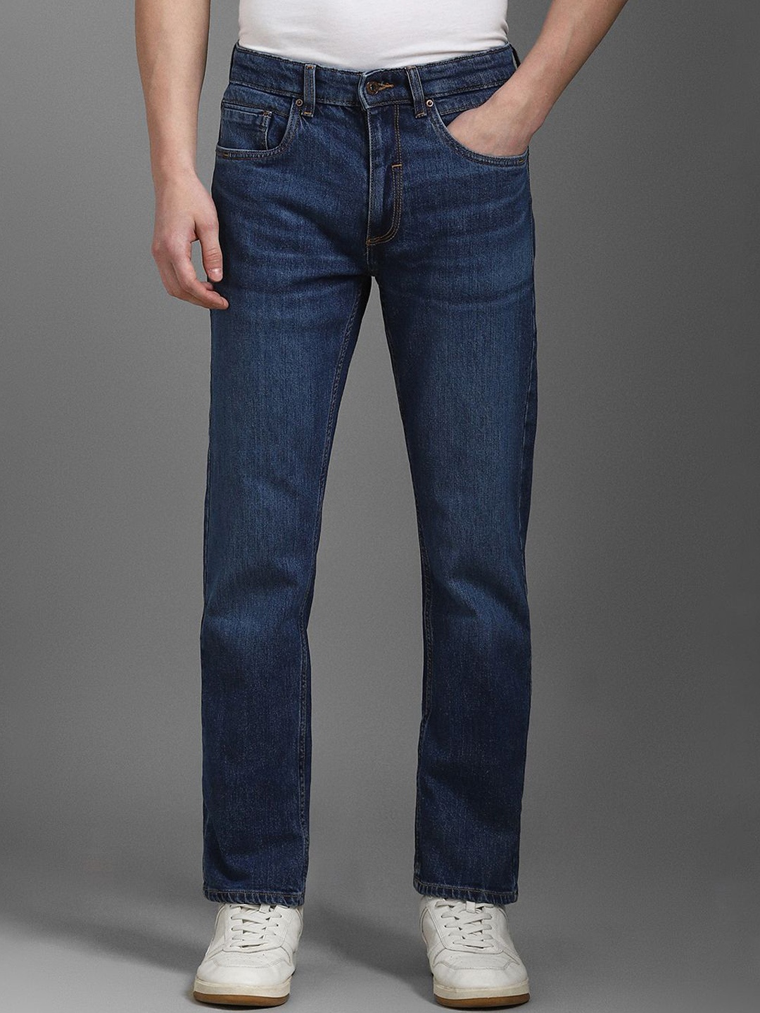 

Louis Philippe Jeans Men Slim Fit Light Fade Mid-Rise Jeans, Blue