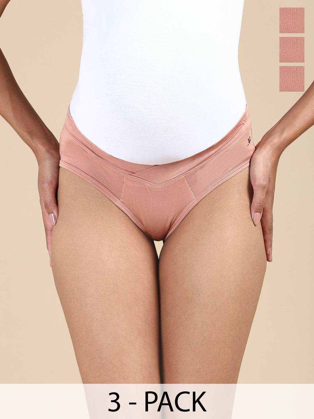 

&CIRCUS Women Pack of 3 Low-Rise Maternity Briefs, Nude