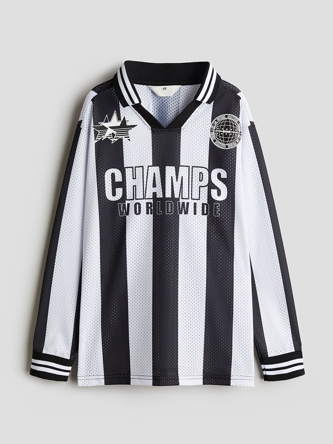 

H&M Boys Long Sleeved Football T-Shirt, Black