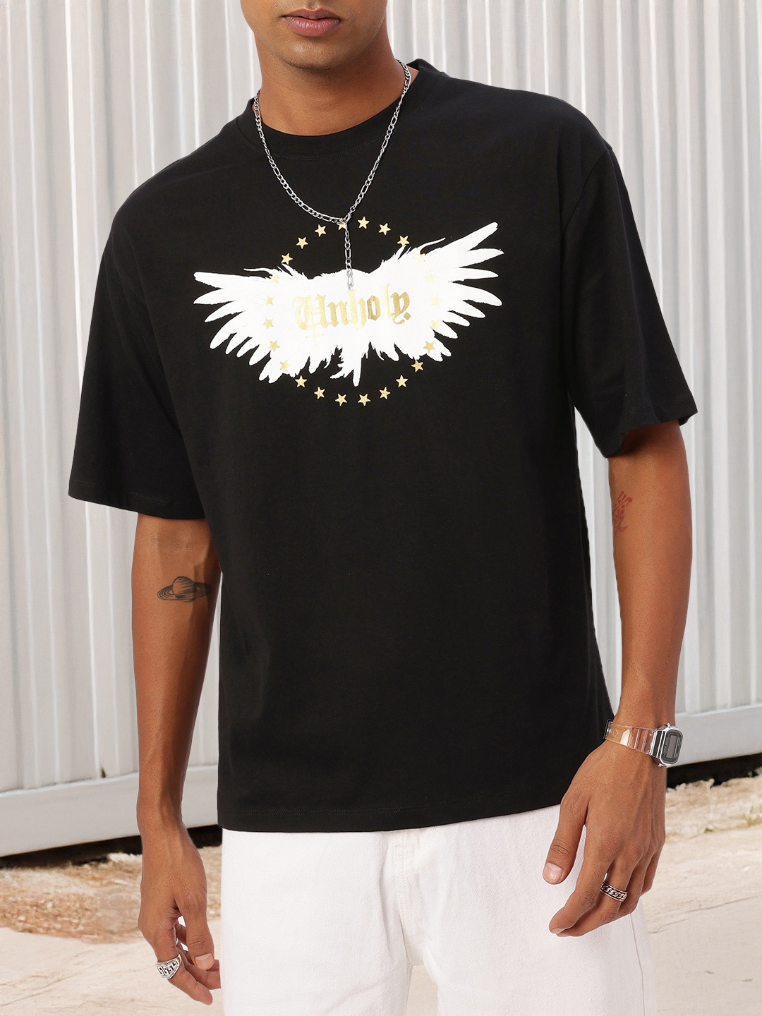

Kook N Keech Street Edge Printed Relaxed Fit T-shirt, Black