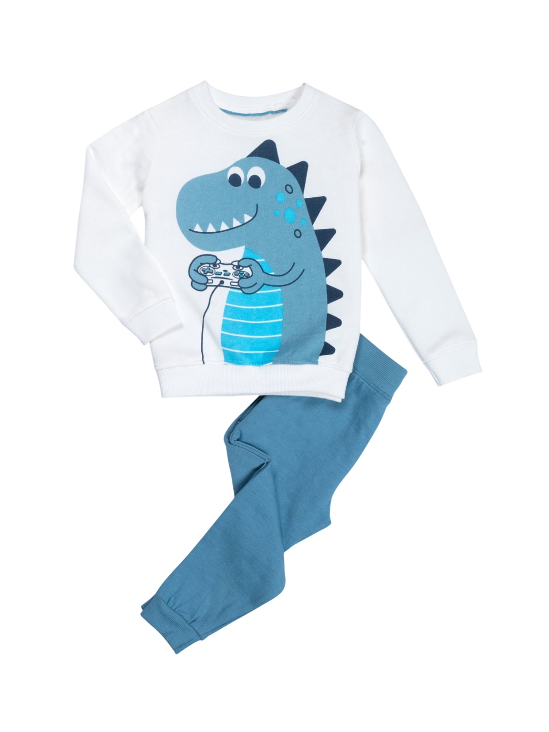 

TuddyBuddy Printed Sweatshirt With Joggers, White