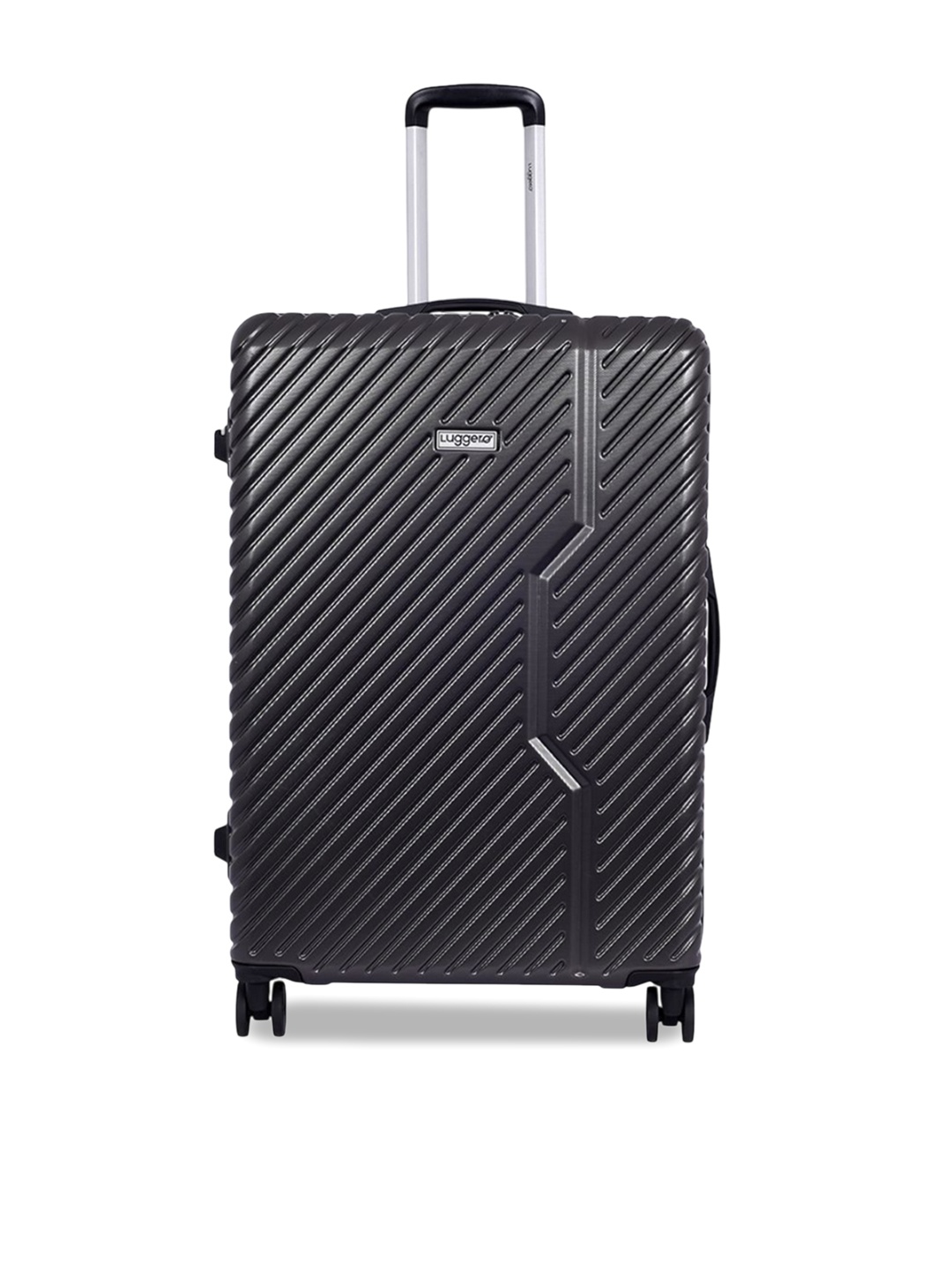 

Luggero Unisex Textured Hard-Sided Medium Trolley Bag, Grey