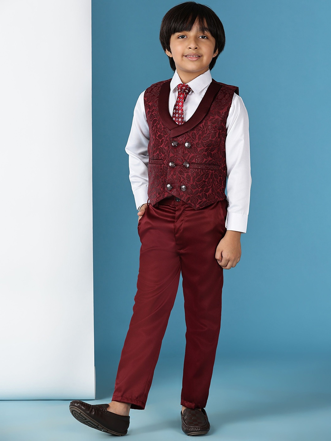 

Pro-Ethic STYLE DEVELOPER Boys Embellished 3-Piece Suits, Maroon