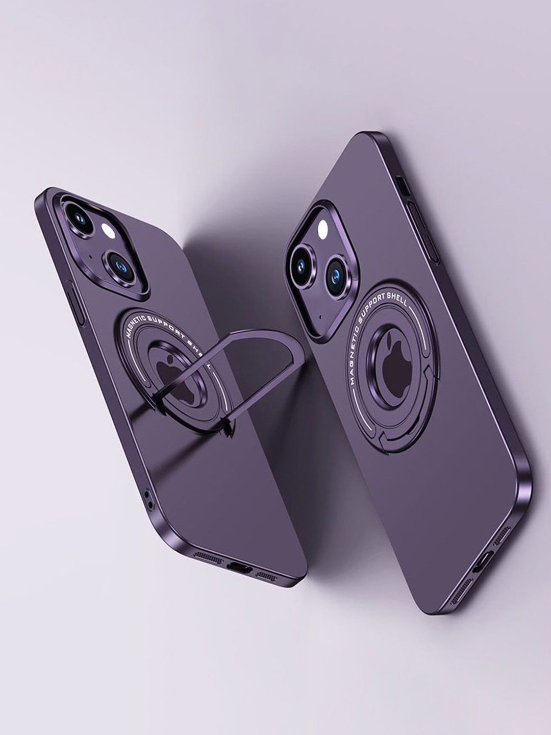 

Luxury Kase Solid Printed iPhone 14 Plus Back Case Mobile Accessories, Purple