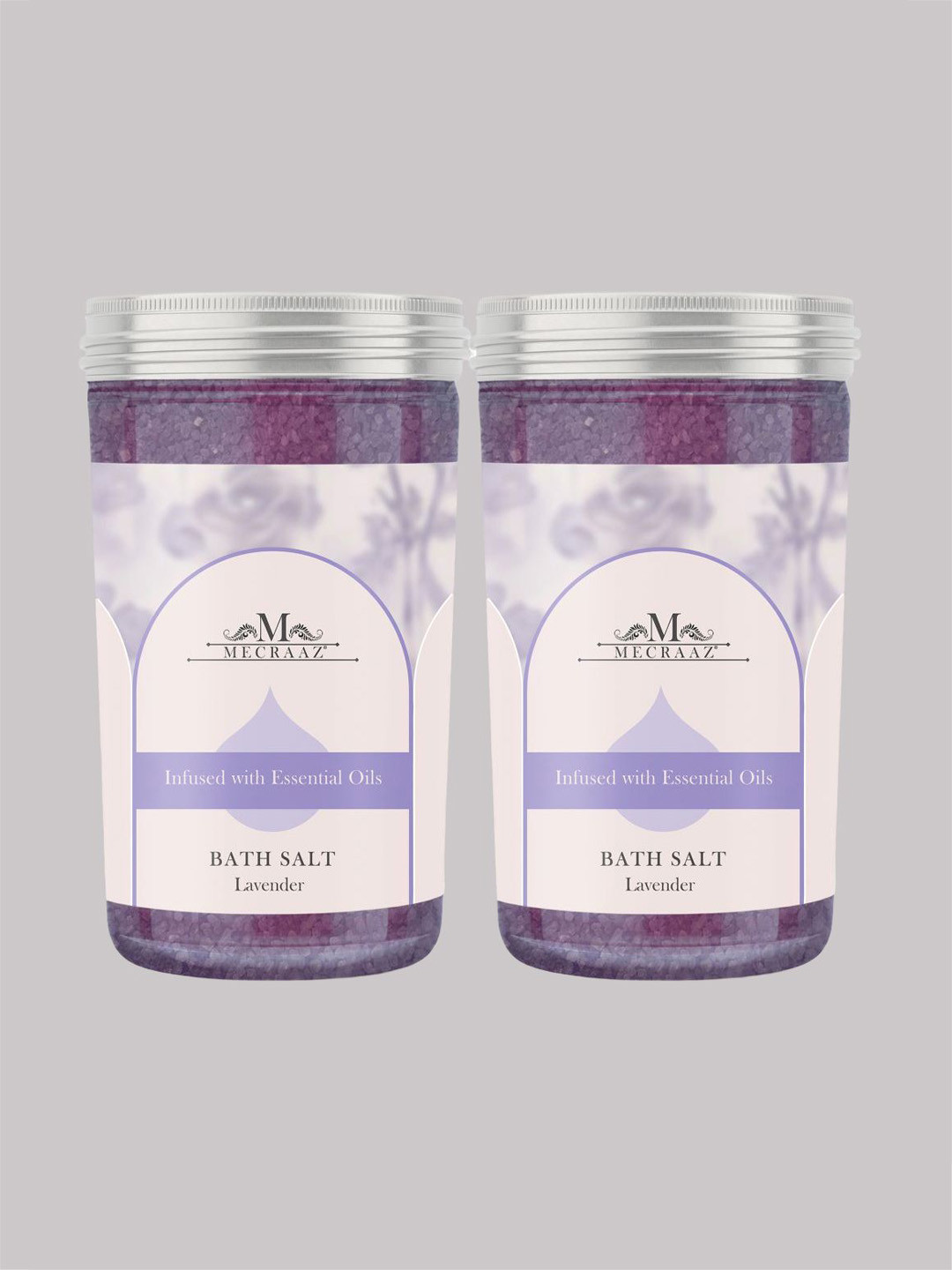 

MECRAAZ Set Of 2 Bath Salt Lavender - 300 g Each, White