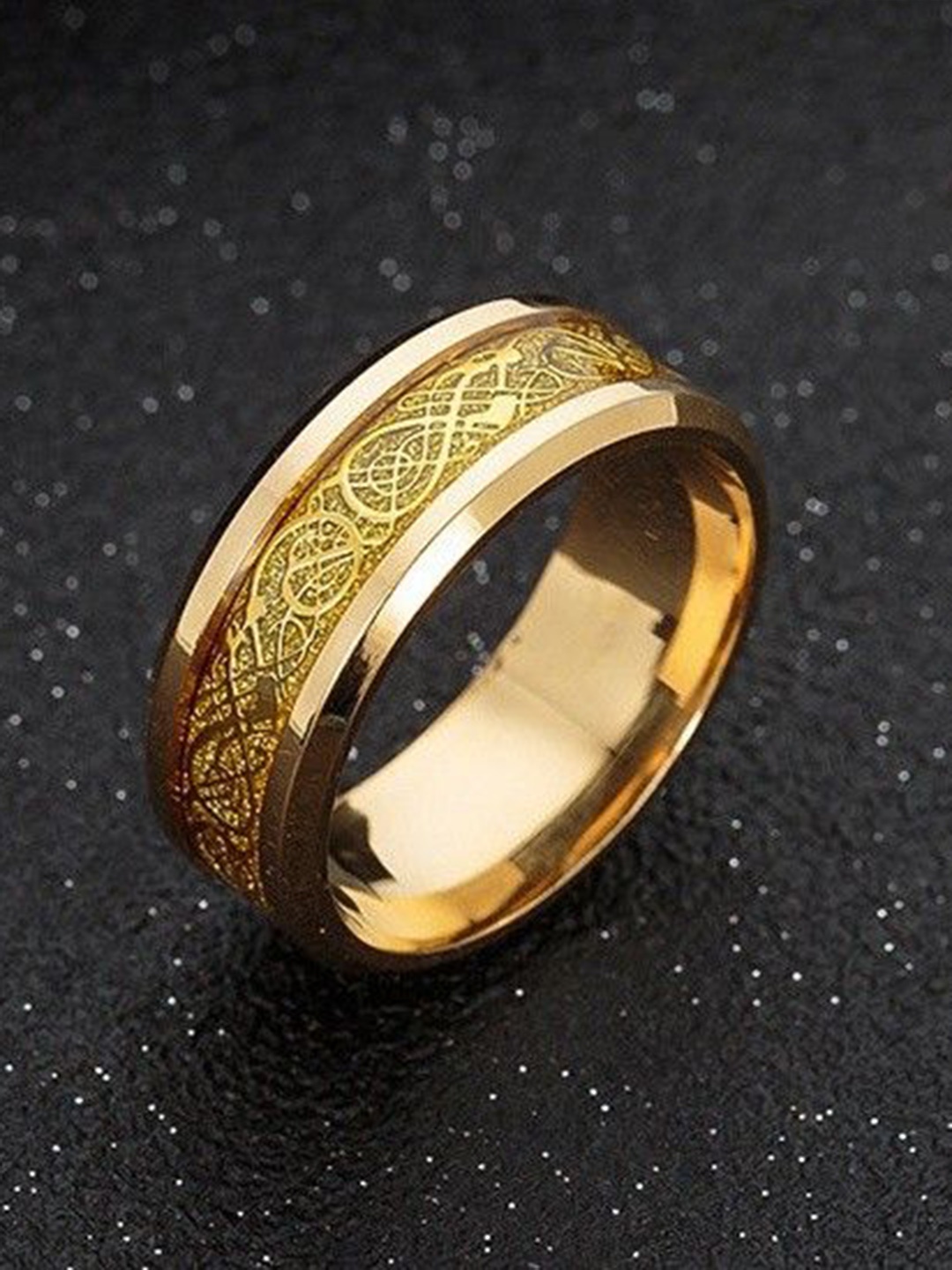 

Lila Unisex Stainless Steel Adjustable Finger Ring, Gold