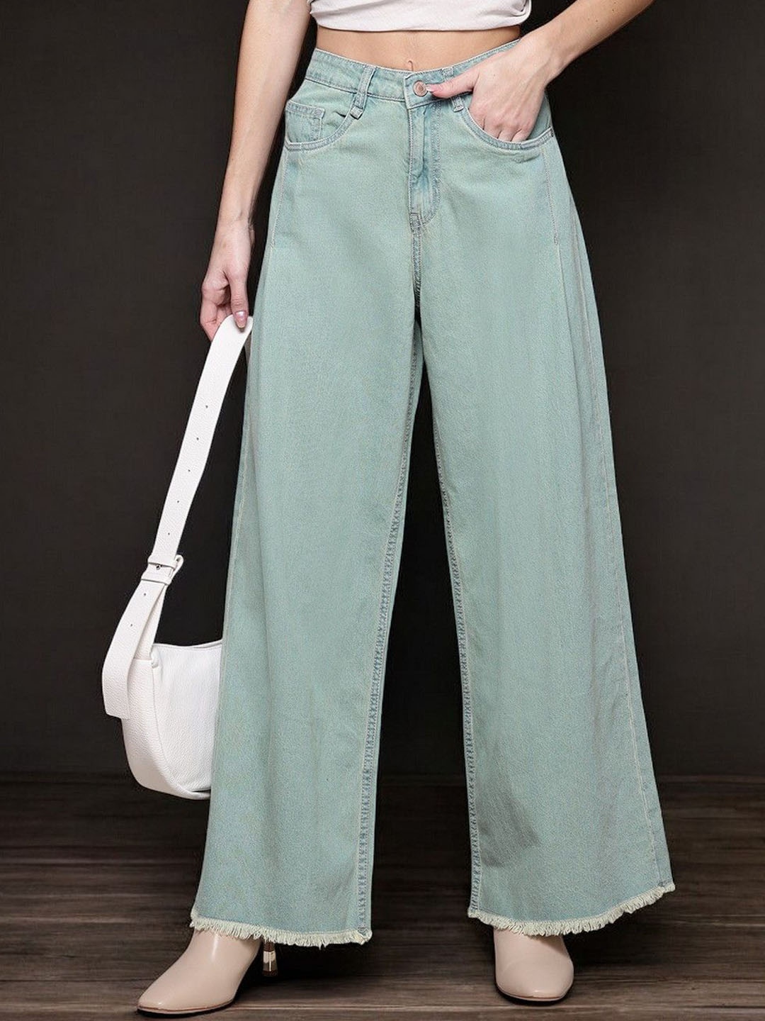 

The Roadster Lifestyle Co High Rise Wide Leg Jeans, Blue
