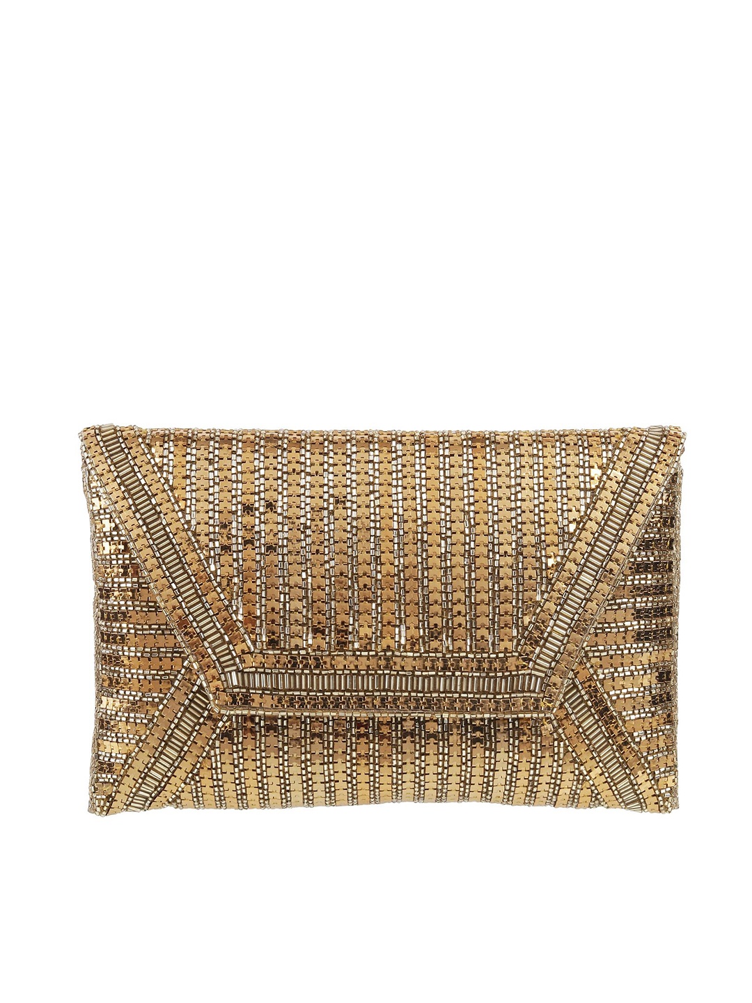 

Cheemo Embellished Envelope Clutch, Gold