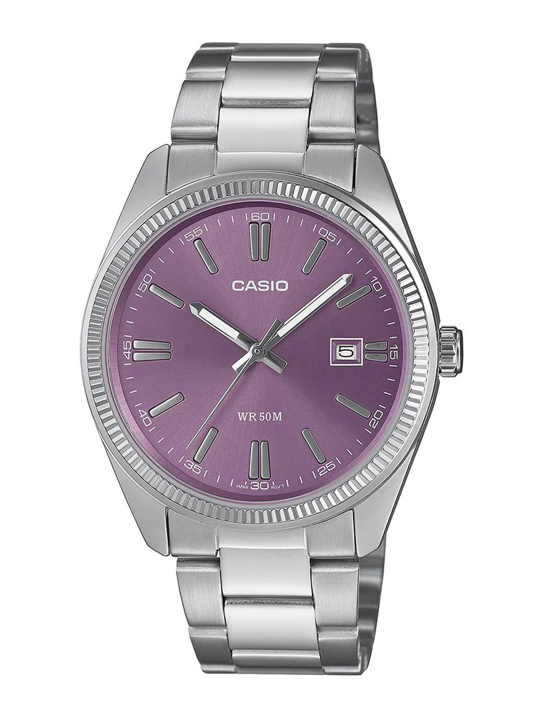 

CASIO Men Round Dial & Stainless Steel Analogue Watch A2368, Purple