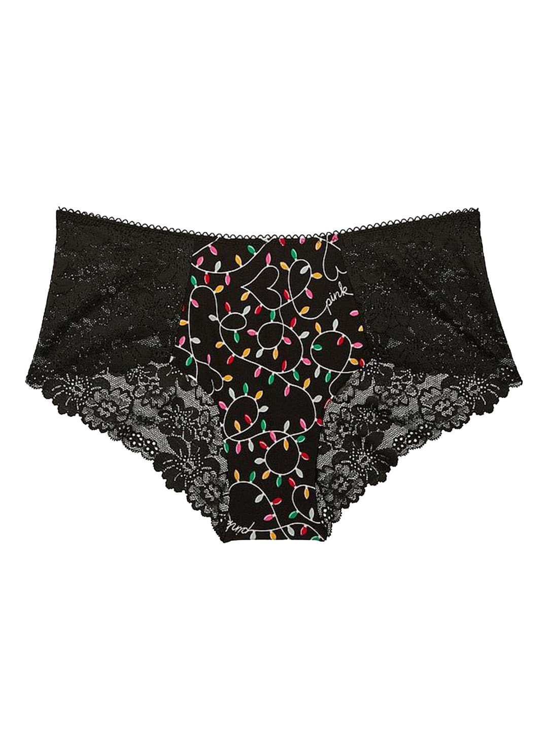 

Victoria's Secret Women Lace Low-Rise Seamless Basic Briefs, Black