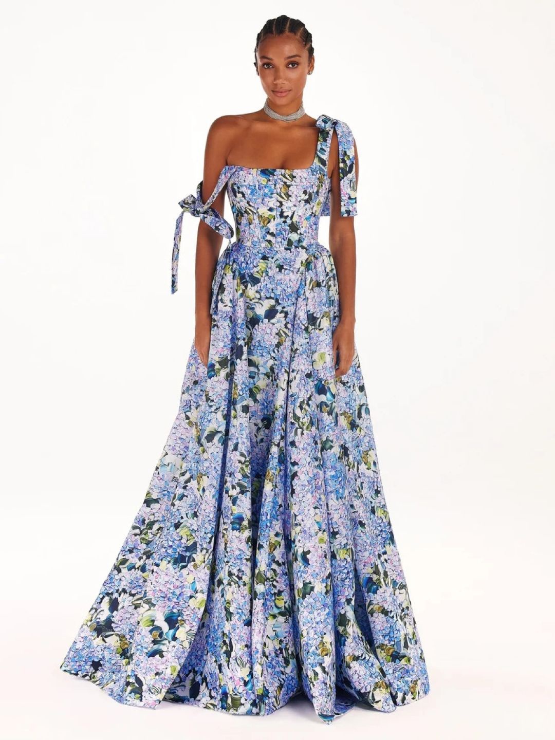 

HERE&NOW Women Floral Printed Gown Maxi Dress, Blue