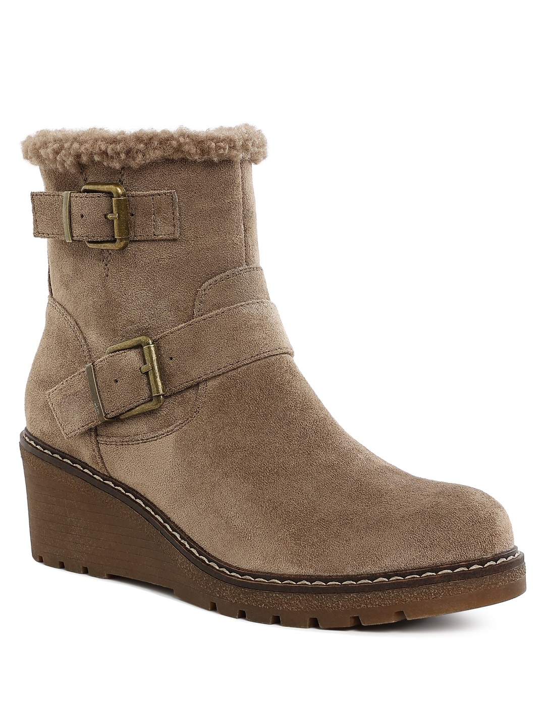 

London Rag Women Platform Heeled Boots, Taupe