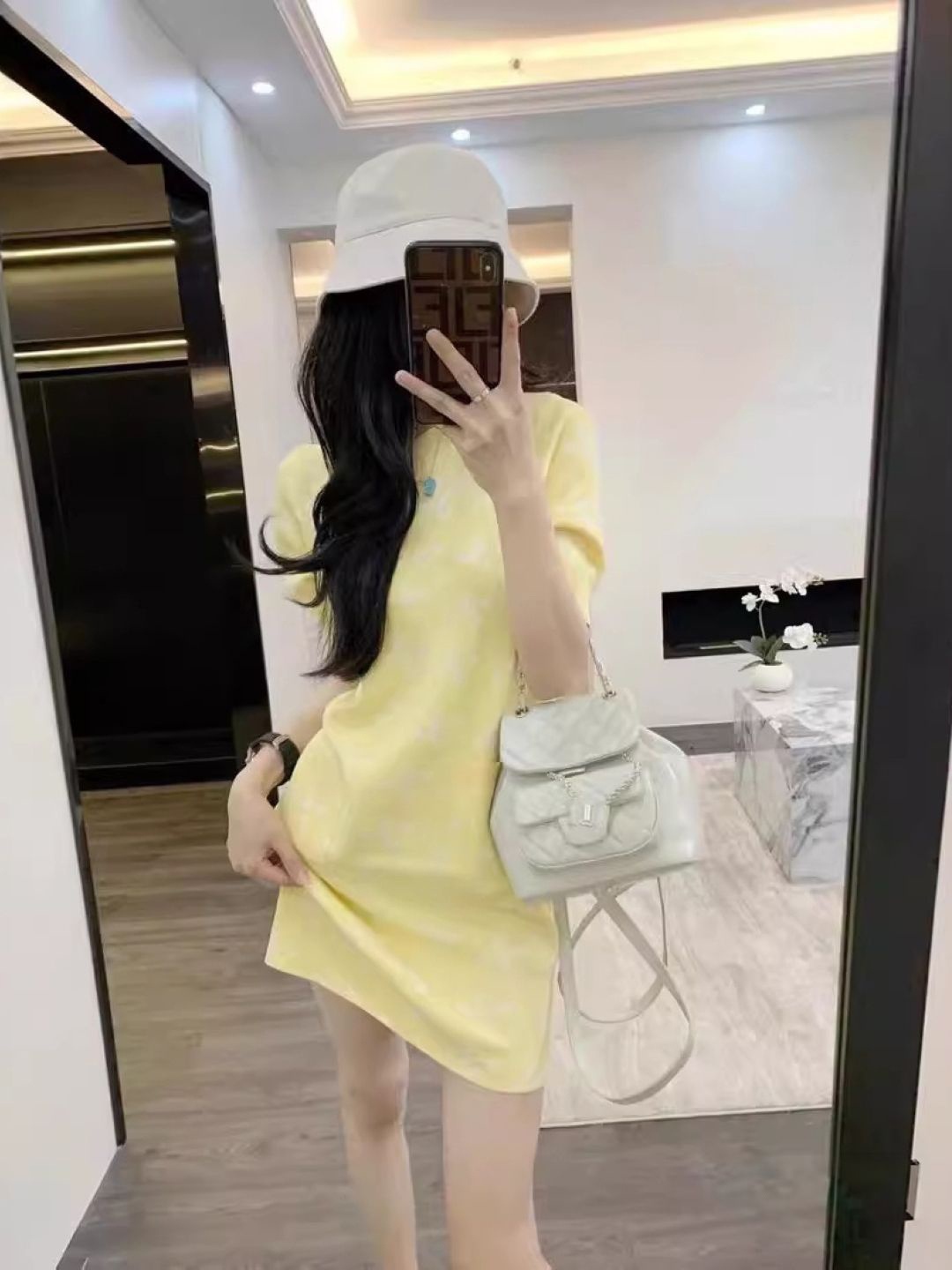 

KPOP Women Printed Sheath Dress, Yellow