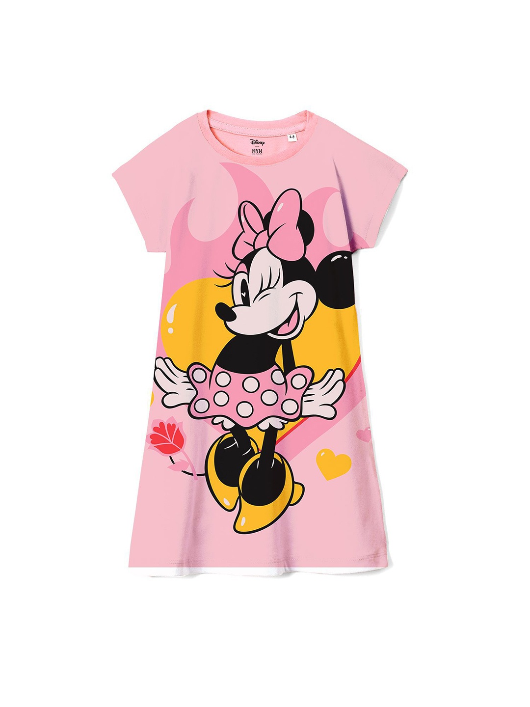 

Wear Your Mind Girls Minnie Mouse Printed A-Line Dress, Pink