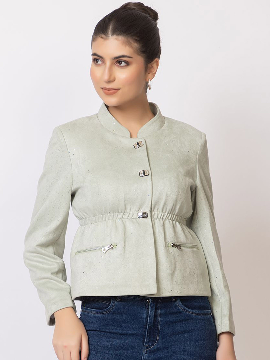 

GFO Self-Design Single-Breasted Blazers, Purple