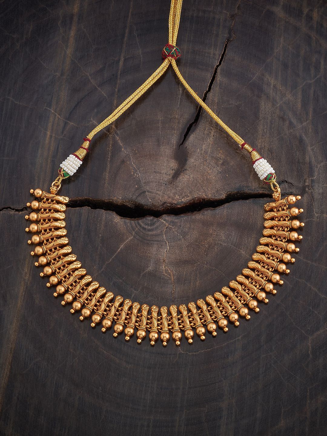 

Kushal's Fashion Jewellery Gold-Plated Antique Necklace