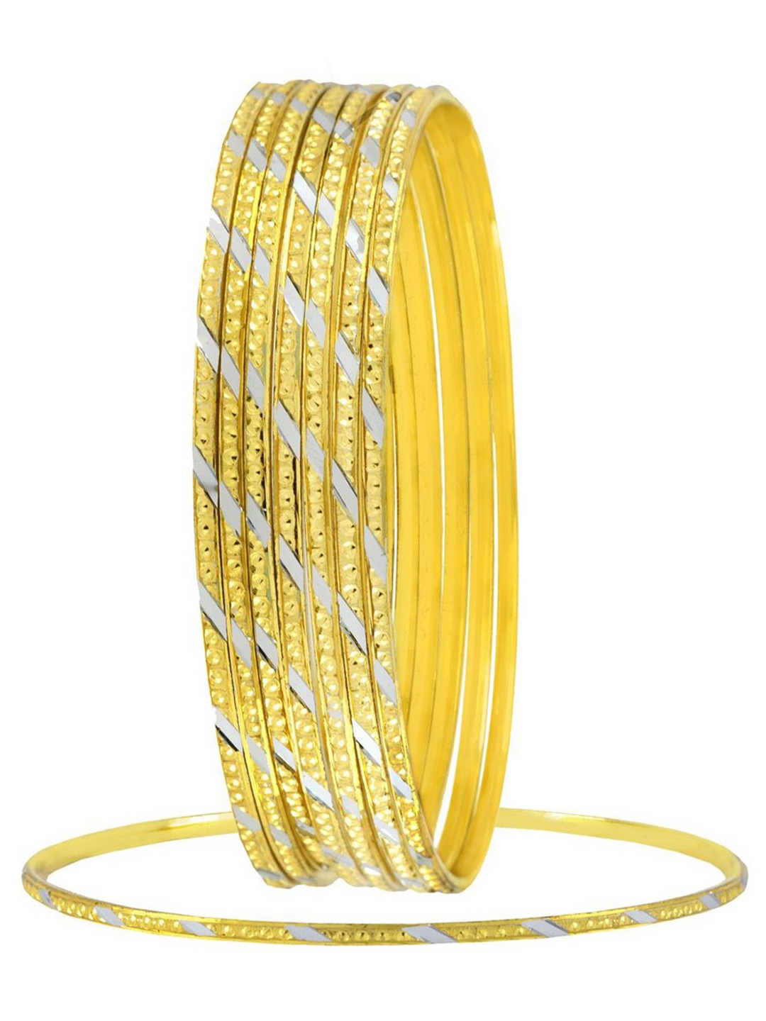 

ZIVOM Gold-Plated & Rhodium-Plated Set Of 8 Bangles