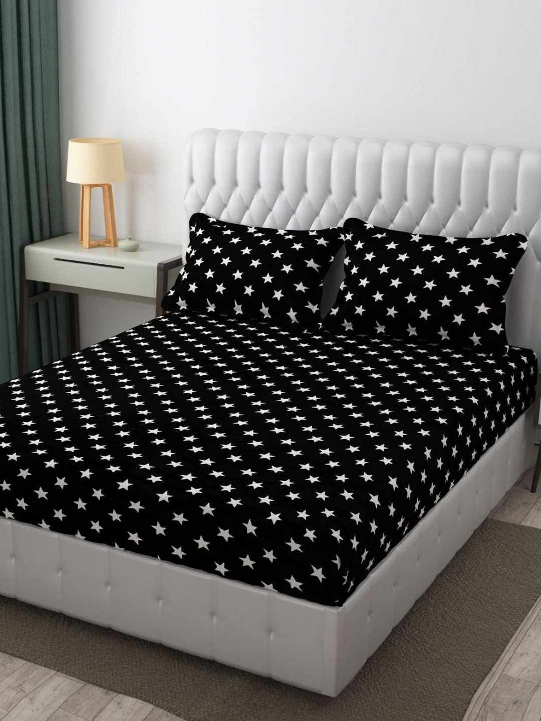 

Banchmark Home Furnishings Black Flannel 200 TC King Bedsheet Set 1.83 m x 1.98 m x 25 cm