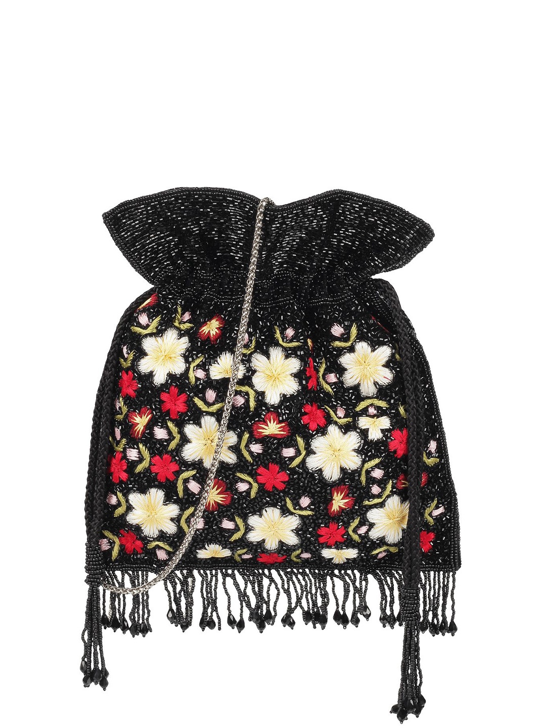

Cheemo Embellished Potli Clutch, Black
