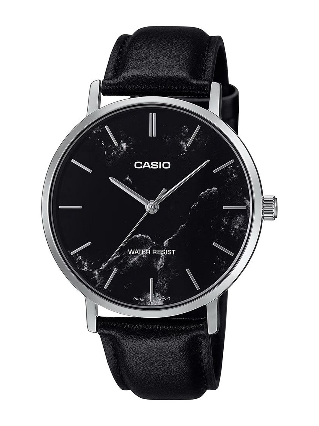 

CASIO Men Dial & Leather Cuff Straps Analogue Watch A2351, Black
