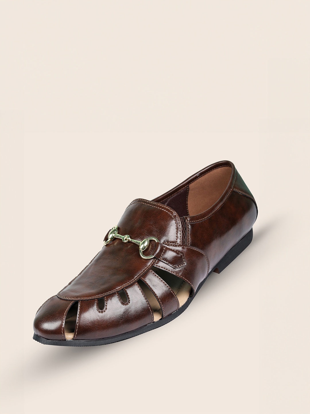 

TANNY SHOES Men Ethnic Fisherman Sandals, Brown