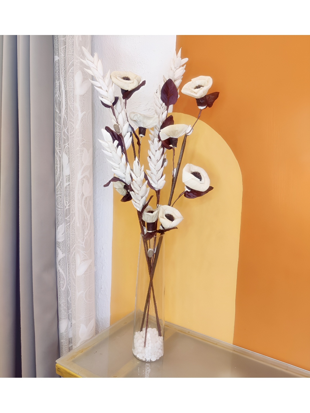 

Myntra Elegant Homes White 1 Bunch Poppy Azalea Artificial Flower